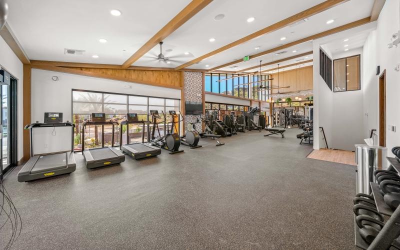a gym with exercise equipment